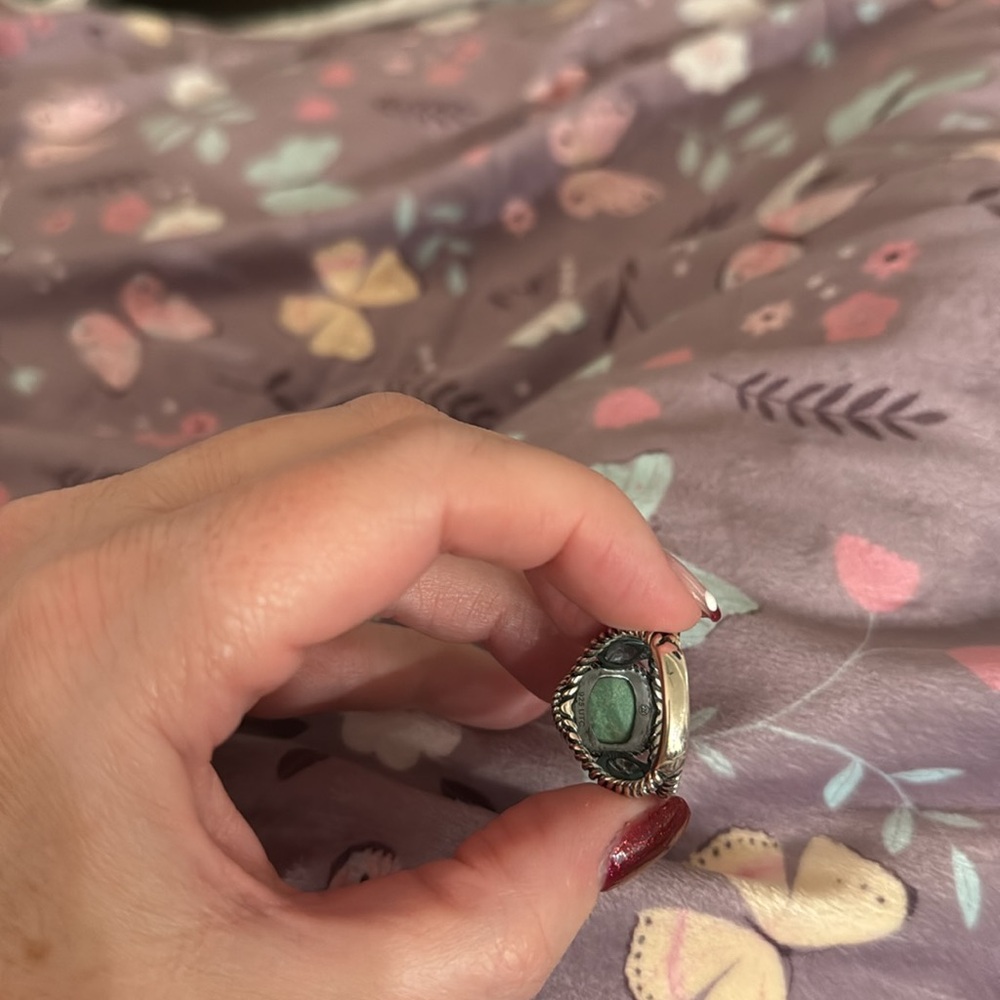 American west turquoise gem sterling silver ring size 8 - Picture 7 of 8